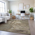 9' X 12' Coffee Beige And Ivory Abstract Washable Area Rug With UV Protection