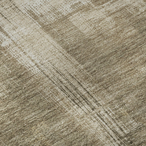 9' X 12' Coffee Beige And Ivory Abstract Washable Area Rug With UV Protection