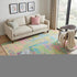 5' X 8' Pink Teal And Lime Green Abstract Washable Area Rug With UV Protection