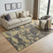 5' X 8' Charcoal And Gold Abstract Washable Area Rug With UV Protection