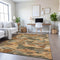 9' X 12' Copper Gray And Taupe Abstract Washable Area Rug With UV Protection