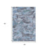 5' X 8' Denim Blue Gray And Silver Abstract Washable Area Rug With UV Protection