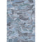 5' X 8' Denim Blue Gray And Silver Abstract Washable Area Rug With UV Protection