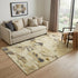 5' X 8' Gold Beige And Wheat Abstract Washable Area Rug With UV Protection