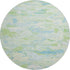 8' X 8' Mint Green Sky Blue And Ivory Abstract Washable Round Rug With UV Protection
