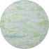8' X 8' Mint Green Sky Blue And Ivory Abstract Washable Round Rug With UV Protection