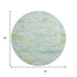 8' X 8' Mint Green Sky Blue And Ivory Abstract Washable Round Rug With UV Protection