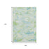9' X 12' Mint Green Sky Blue And Ivory Abstract Washable Area Rug With UV Protection