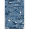 5' X 8' Navy Blue And Ivory Abstract Washable Area Rug With UV Protection