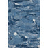 5' X 8' Navy Blue And Ivory Abstract Washable Area Rug With UV Protection