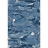 5' X 8' Navy Blue And Ivory Abstract Washable Area Rug With UV Protection