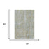 5' X 8' Khaki And Silver Abstract Washable Area Rug With UV Protection