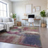 9' X 12' Blush Purple And Gray Abstract Washable Area Rug With UV Protection