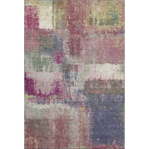 9' X 12' Blush Purple And Gray Abstract Washable Area Rug With UV Protection