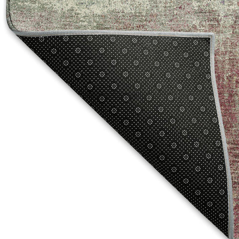 9' X 12' Blush Purple And Gray Abstract Washable Area Rug With UV Protection