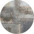 8' X 8' Khaki Silver And Blue Abstract Washable Round Rug With UV Protection