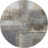 8' X 8' Khaki Silver And Blue Abstract Washable Round Rug With UV Protection