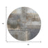 8' X 8' Khaki Silver And Blue Abstract Washable Round Rug With UV Protection