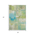 5' X 8' Lime Green Teal And Ivory Abstract Washable Area Rug With UV Protection