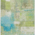 5' X 8' Lime Green Teal And Ivory Abstract Washable Area Rug With UV Protection