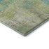 8' X 8' Lime Green Teal And Ivory Abstract Washable Round Rug With UV Protection