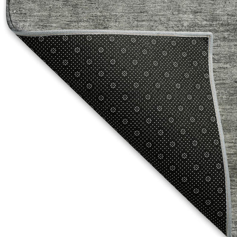 5' X 8' Gray And Charcoal Abstract Washable Area Rug With UV Protection