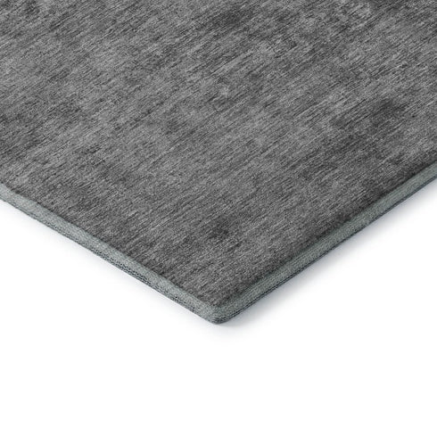 5' X 8' Gray And Charcoal Abstract Washable Area Rug With UV Protection