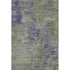8' Olive Green And Purple Abstract Washable Area Rug With UV Protection