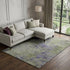 8' Olive Green And Purple Abstract Washable Area Rug With UV Protection