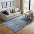 5' X 8' Blue Gray And Silver Abstract Washable Area Rug With UV Protection