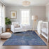 9' X 12' Blue Gray And Silver Abstract Washable Area Rug With UV Protection