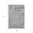 5' X 8' Gray Gold And Ivory Oriental Washable Area Rug With UV Protection