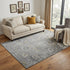 5' X 8' Gray Gold And Ivory Oriental Washable Area Rug With UV Protection