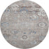 8' X 8' Taupe Blue And Beige Oriental Washable Round Rug With UV Protection