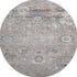 8' X 8' Taupe Blue And Beige Oriental Washable Round Rug With UV Protection