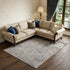 8' Taupe Blue And Beige Oriental Washable Area Rug With UV Protection