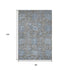 8' Gray And Blue Floral Washable Area Rug With UV Protection