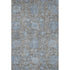 8' Gray And Blue Floral Washable Area Rug With UV Protection