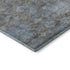 8' Gray And Blue Floral Washable Area Rug With UV Protection