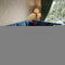 8' Gray And Blue Floral Washable Area Rug With UV Protection