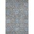 8' Gray And Blue Floral Washable Area Rug With UV Protection