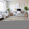 9' X 12' Ivory Beige And Brown Striped Washable Area Rug With UV Protection