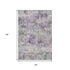 5' X 8' Lavender Ivory And Green Striped Washable Area Rug With UV Protection