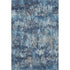 8' Navy Blue Ivory And Gray Striped Washable Area Rug With UV Protection