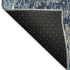 8' Navy Blue Ivory And Gray Striped Washable Area Rug With UV Protection