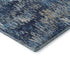 8' Navy Blue Ivory And Gray Striped Washable Area Rug With UV Protection