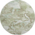 8' X 8' Artichoke Green Ivory And Sage Abstract Washable Round Rug With UV Protection