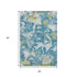 5' X 8' Denim Blue Ivory And Green Abstract Washable Area Rug With UV Protection