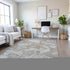 8' Taupe Gray And Silver Abstract Washable Area Rug With UV Protection