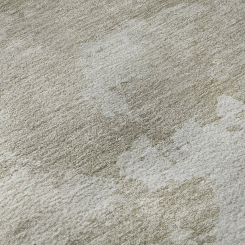 8' Taupe Gray And Silver Abstract Washable Area Rug With UV Protection